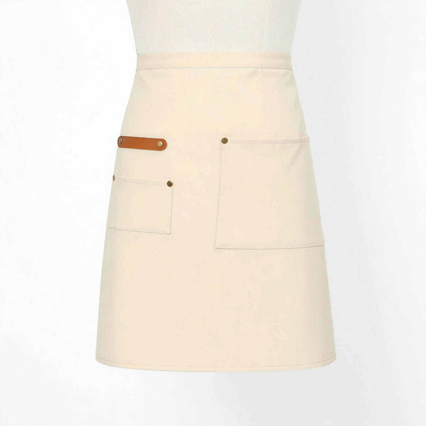 Waist Apron with Multiple Pockets Adjustable Tie Straps Half Apron for Cooking Serving Barista