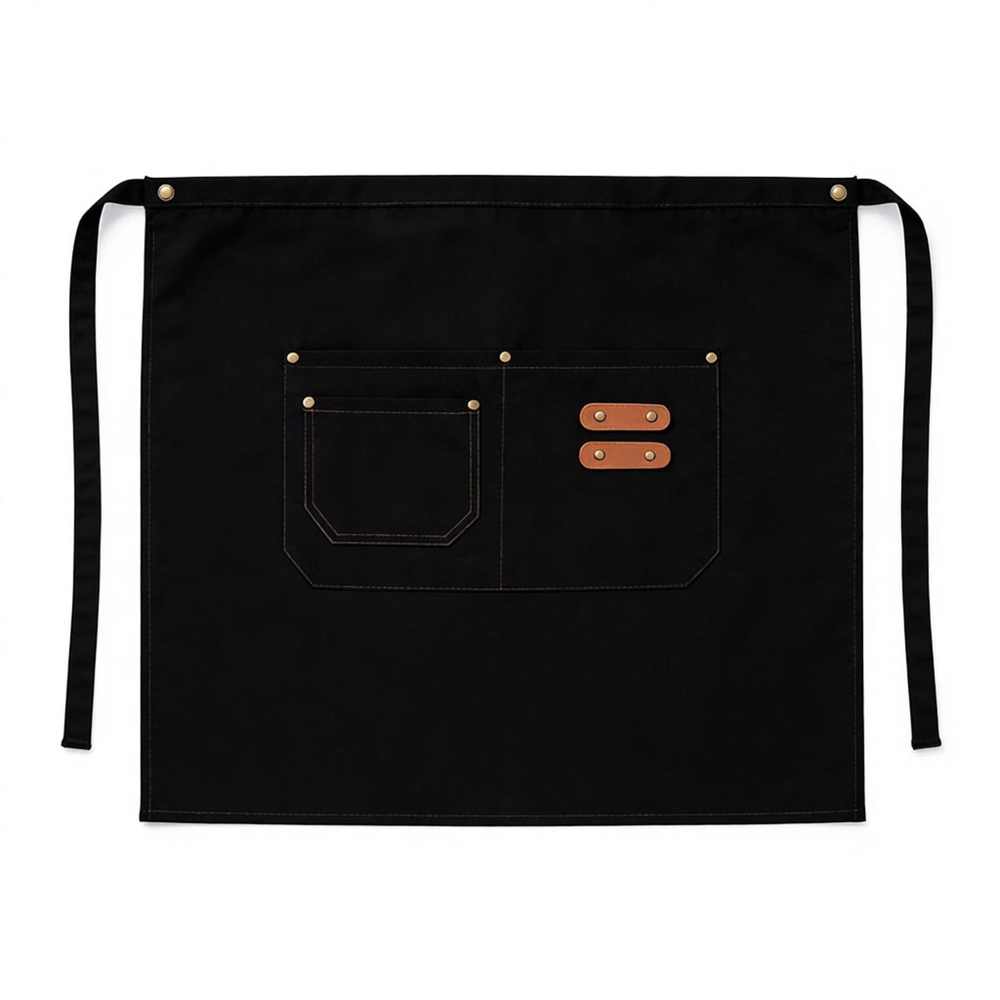Waist Apron with Multi Pocket Storage Adjustable Tie Straps Half Apron for Kitchen Cooking Work