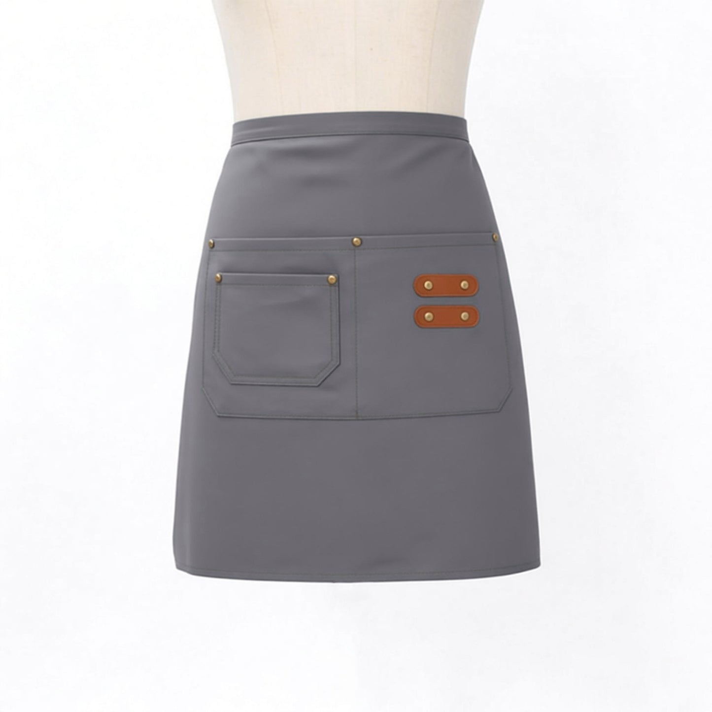 Waist Apron with Multi Pocket Storage Adjustable Tie Straps Half Apron for Kitchen Cooking Work