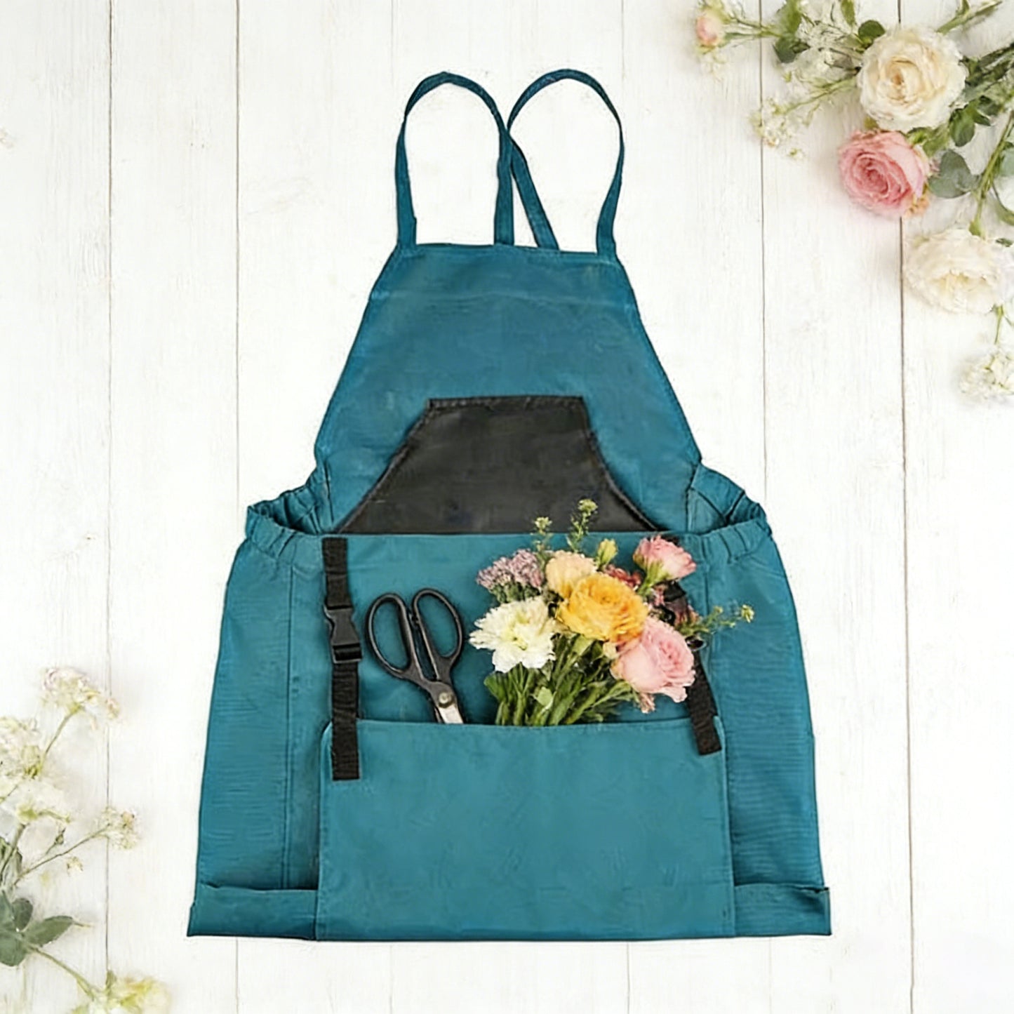 Full Coverage Gardening Apron with Large Harvest Pocket Oxford Fabric Utility Apron for Yard Work