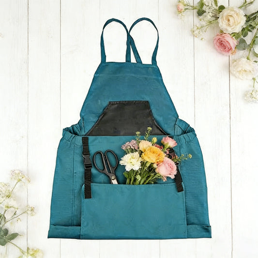 Full Coverage Gardening Apron with Large Harvest Pocket Oxford Fabric Utility Apron for Yard Work