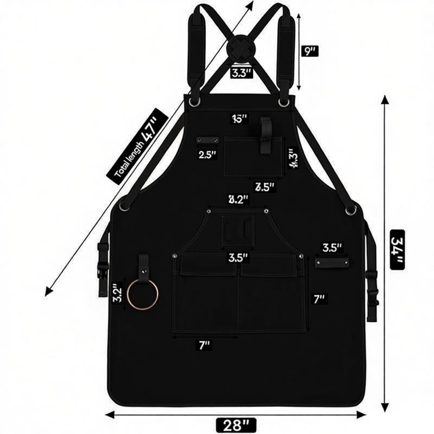 Full Coverage Work Apron with Multi Pocket Storage Canvas Utility Apron for Workshop Gardening