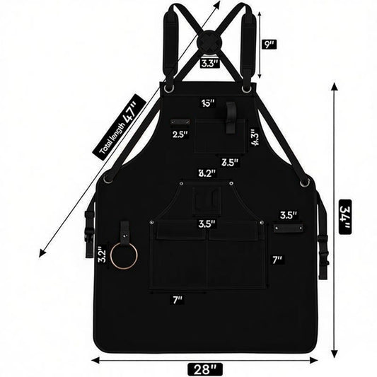 Full Coverage Work Apron with Multi Pocket Storage Canvas Utility Apron for Workshop Gardening