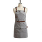 Canvas Work Apron with Multi Pocket Storage Adjustable Cross Back Straps Utility Apron