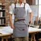 Canvas Work Apron with Multi Pocket Storage Adjustable Cross Back Straps Utility Apron