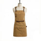 Canvas Work Apron with Multi Pocket Storage Adjustable Cross Back Straps Utility Apron