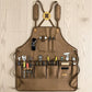 Canvas Work Apron with Multiple Tool Pockets Utility Apron for Workshop Kitchen Gardening