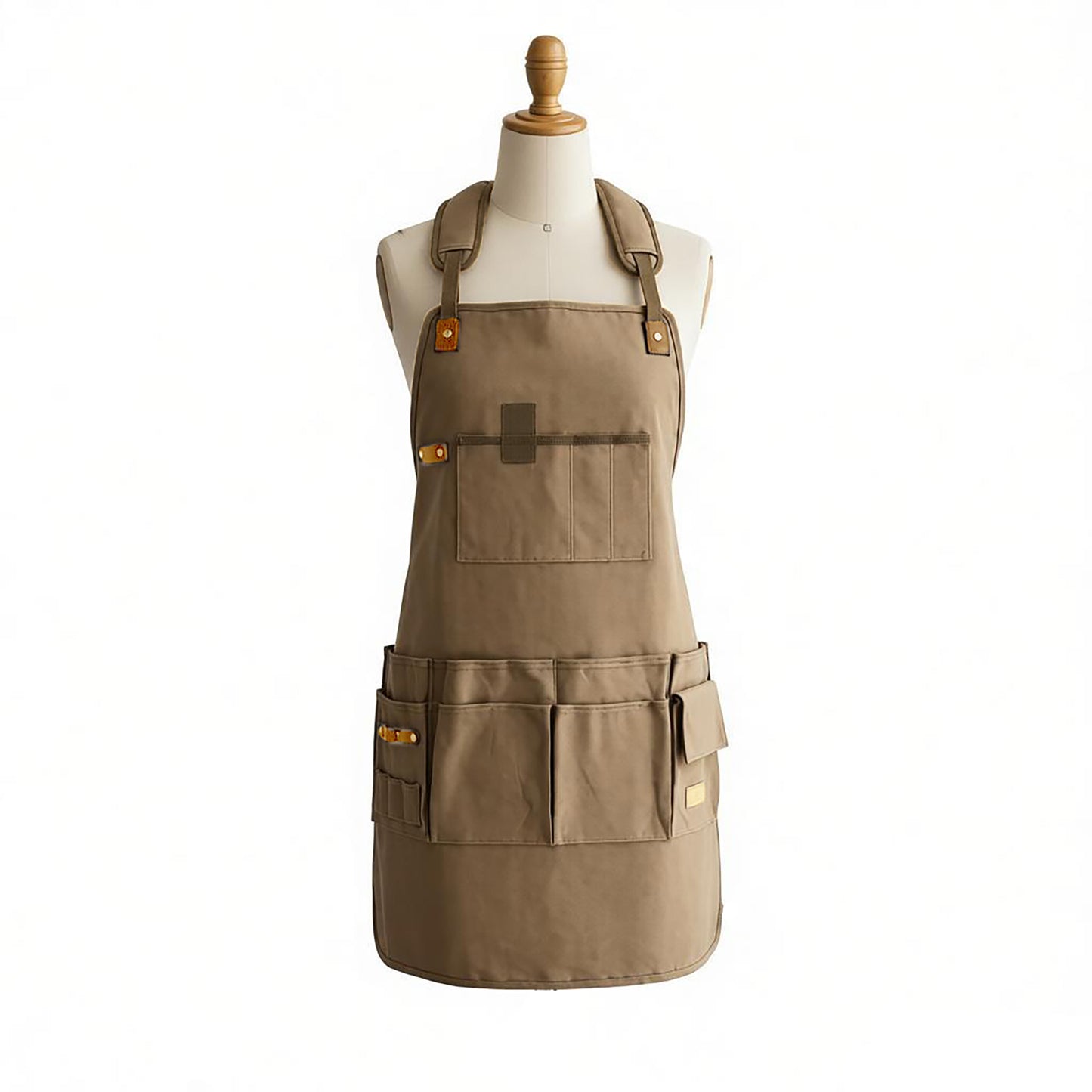 Canvas Work Apron with Multiple Tool Pockets Utility Apron for Workshop Kitchen Gardening