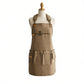 Canvas Work Apron with Multiple Tool Pockets Utility Apron for Workshop Kitchen Gardening