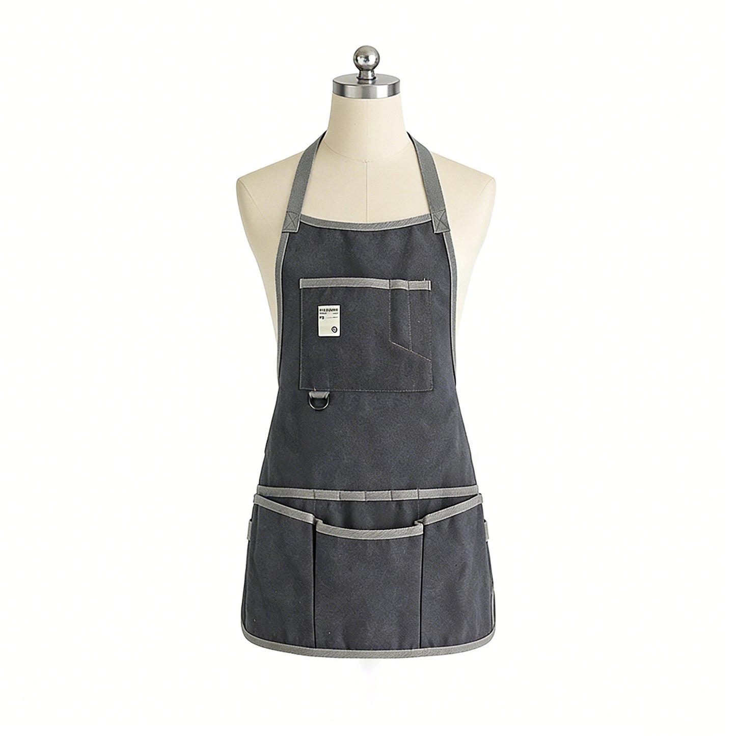 Canvas Utility Apron with Multiple Pockets Work Apron for Cleaning Cooking Gardening Household Tasks