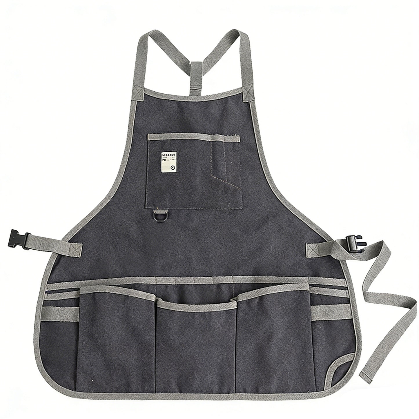 Canvas Utility Apron with Multiple Pockets Work Apron for Cleaning Cooking Gardening Household Tasks