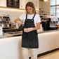 Denim Style Work Apron with Dual Front Pockets Utility Apron for Kitchen Cafe Workshop and Home Use