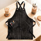 Denim Style Work Apron with Dual Front Pockets Utility Apron for Kitchen Cafe Workshop and Home Use