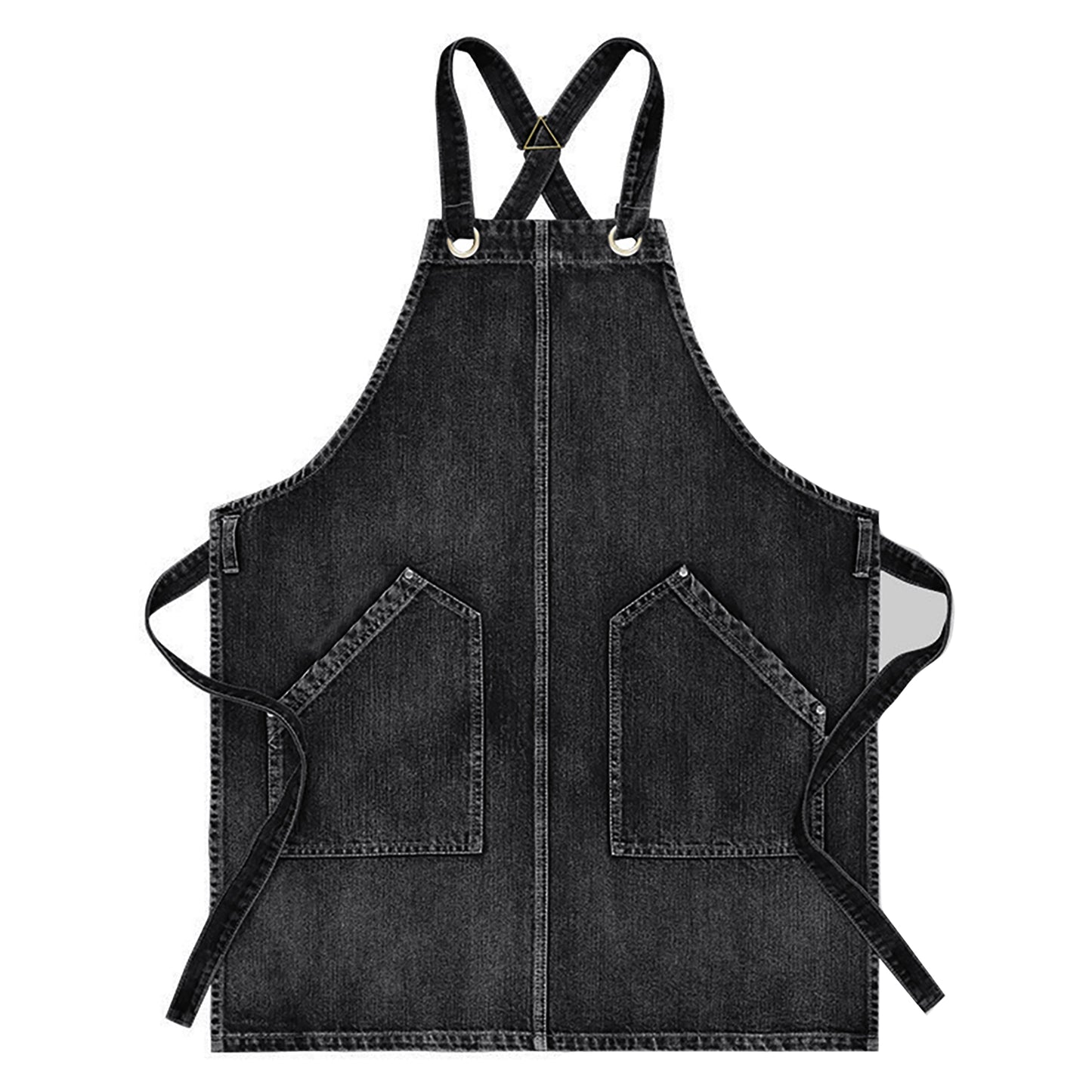 Denim Style Work Apron with Dual Front Pockets Utility Apron for Kitchen Cafe Workshop and Home Use