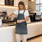 Denim Style Work Apron with Dual Front Pockets Utility Apron for Kitchen Cafe Workshop and Home Use