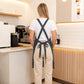 Denim Style Work Apron with Dual Front Pockets Utility Apron for Kitchen Cafe Workshop and Home Use