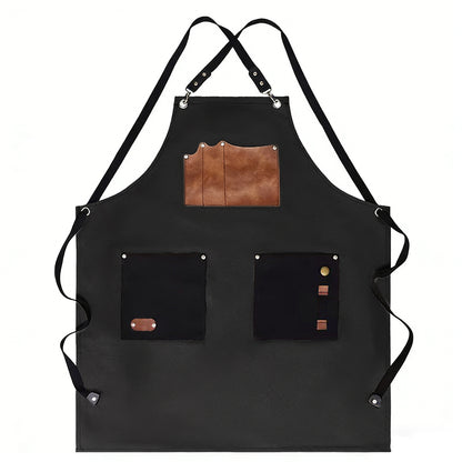 Utility Work Apron with Multi Pocket Design Full Coverage Apron for Kitchen Studio Workshop and Home