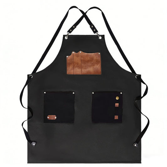Utility Work Apron with Multi Pocket Design Full Coverage Apron for Kitchen Studio Workshop and Home