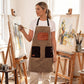 Utility Work Apron with Multi Pocket Design Full Coverage Apron for Kitchen Studio Workshop and Home