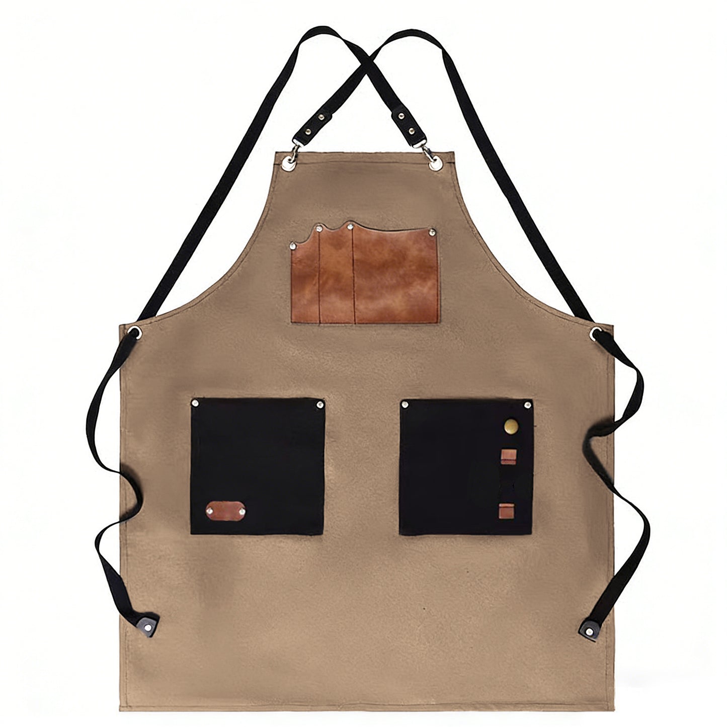 Utility Work Apron with Multi Pocket Design Full Coverage Apron for Kitchen Studio Workshop and Home