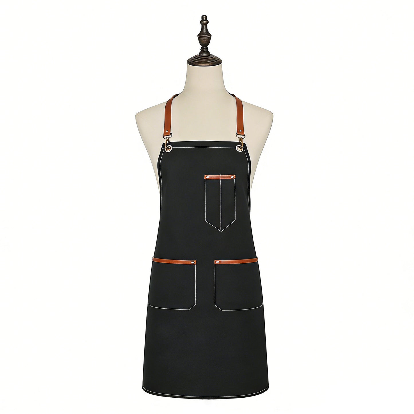 Denim Work Apron with Multi Pocket Utility Apron Full Coverage for Kitchen Studio Workshop and Home