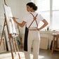 Denim Work Apron with Multi Pocket Utility Apron Full Coverage for Kitchen Studio Workshop and Home