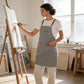 Denim Work Apron with Multi Pocket Utility Apron Full Coverage for Kitchen Studio Workshop and Home