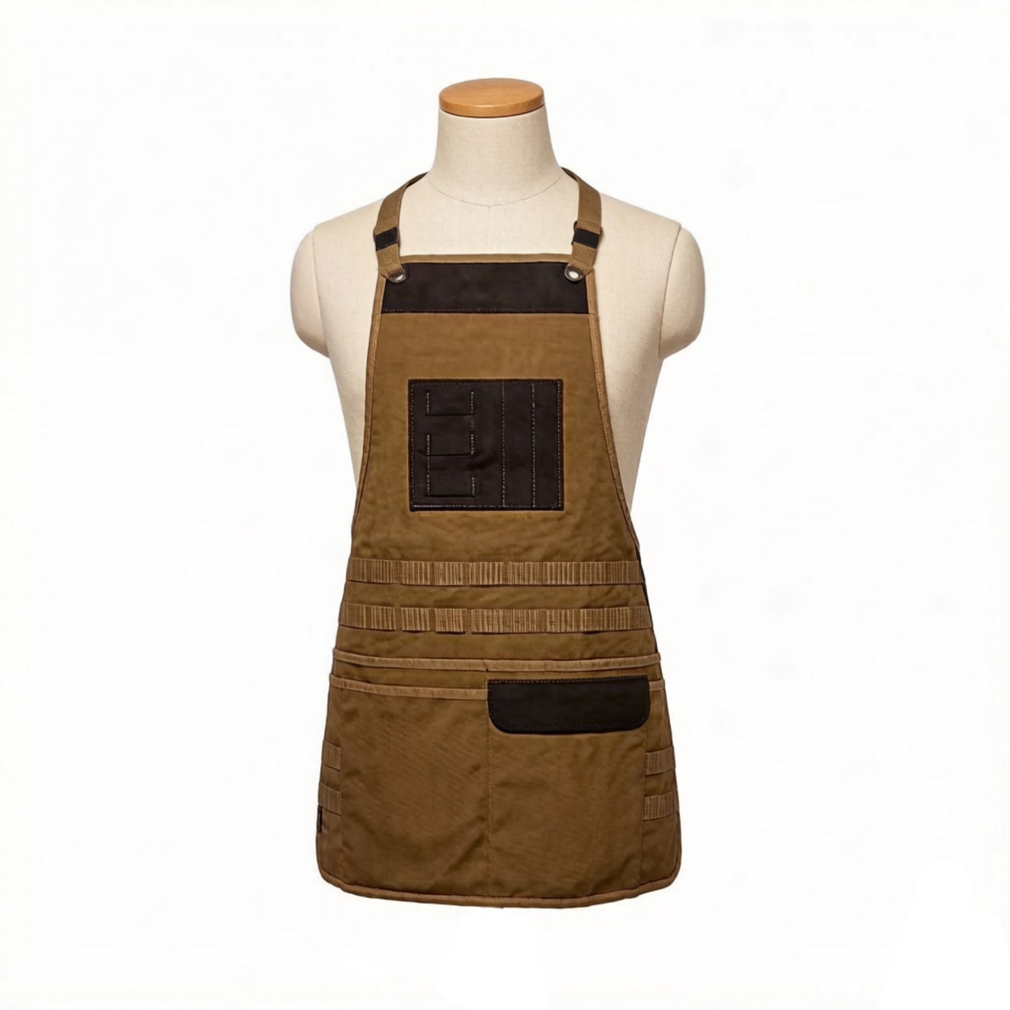 Men's Heavy Duty Canvas Tool Apron with Adjustable Shoulder Straps Multi Pocket Work Apron
