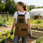 Men's Heavy Duty Canvas Tool Apron with Adjustable Shoulder Straps Multi Pocket Work Apron