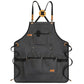 Heavy Duty Cotton Tool Apron with Adjustable Shoulder Straps Multi Pocket Work Apron for Woodworking
