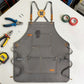 Heavy Duty Cotton Tool Apron with Adjustable Shoulder Straps Multi Pocket Work Apron for Woodworking