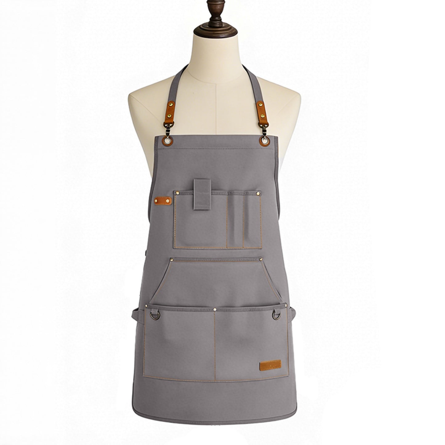 Heavy Duty Cotton Tool Apron with Adjustable Shoulder Straps Multi Pocket Work Apron for Woodworking
