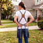 Heavy Duty Cotton Tool Apron with Adjustable Shoulder Straps Multi Pocket Work Apron for Woodworking