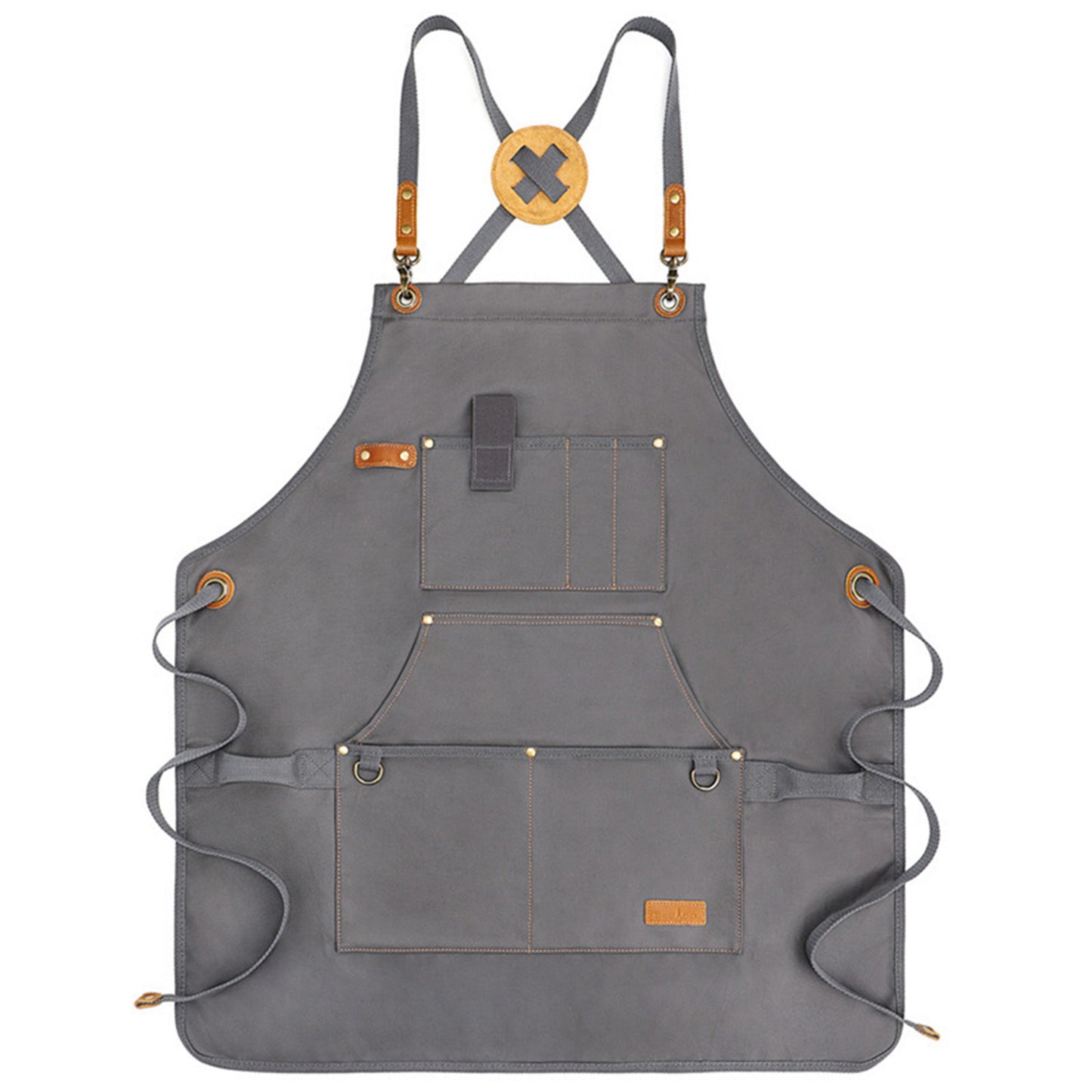 Heavy Duty Cotton Tool Apron with Adjustable Shoulder Straps Multi Pocket Work Apron for Woodworking
