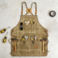 Heavy Duty Cotton Tool Apron with Adjustable Shoulder Straps Multi Pocket Work Apron for Woodworking