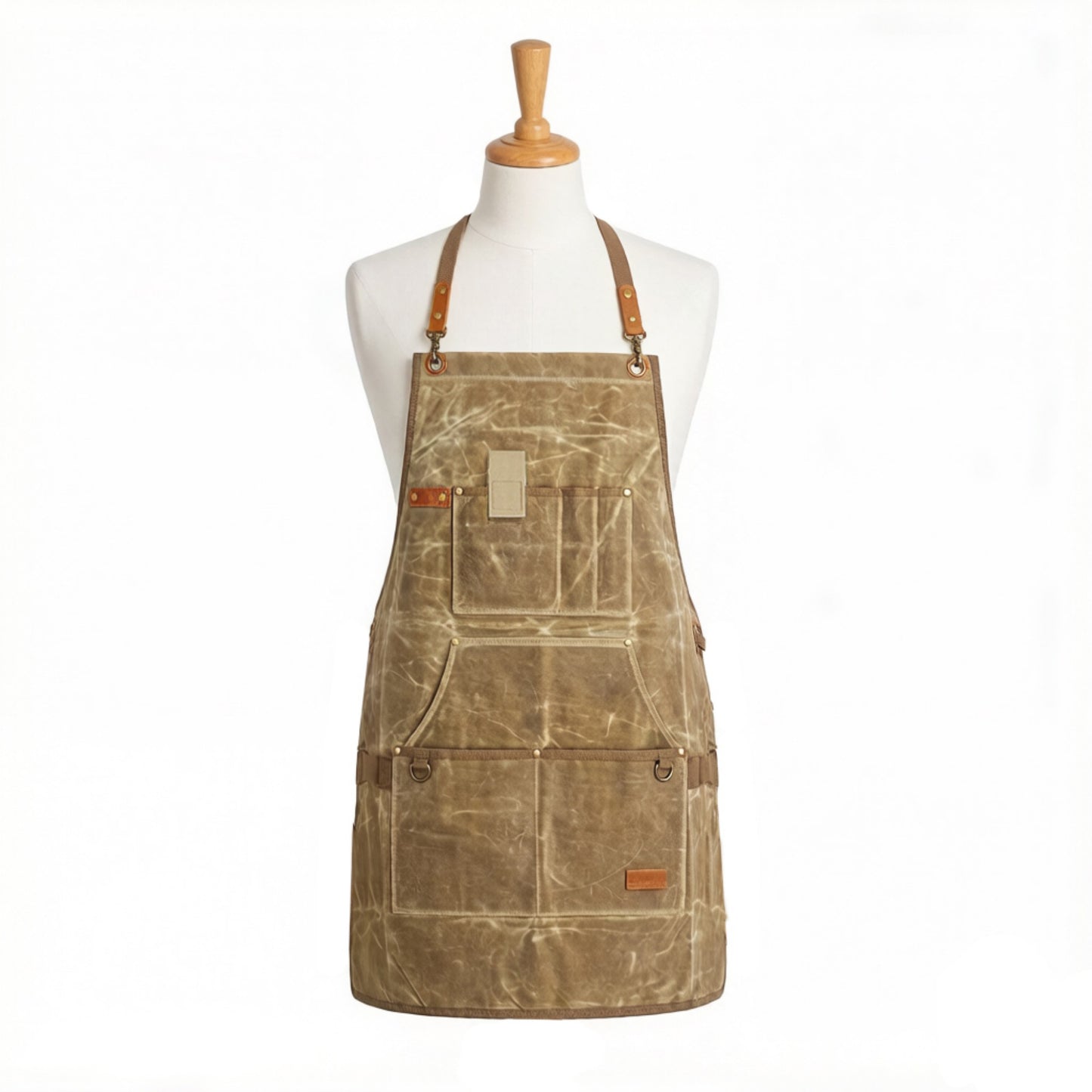 Heavy Duty Cotton Tool Apron with Adjustable Shoulder Straps Multi Pocket Work Apron for Woodworking