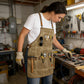Heavy Duty Cotton Tool Apron with Adjustable Shoulder Straps Multi Pocket Work Apron for Woodworking