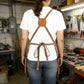 Heavy Duty Cotton Tool Apron with Adjustable Shoulder Straps Multi Pocket Work Apron for Woodworking
