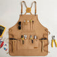 Heavy Duty Cotton Tool Apron with Adjustable Shoulder Straps Multi Pocket Work Apron for Woodworking