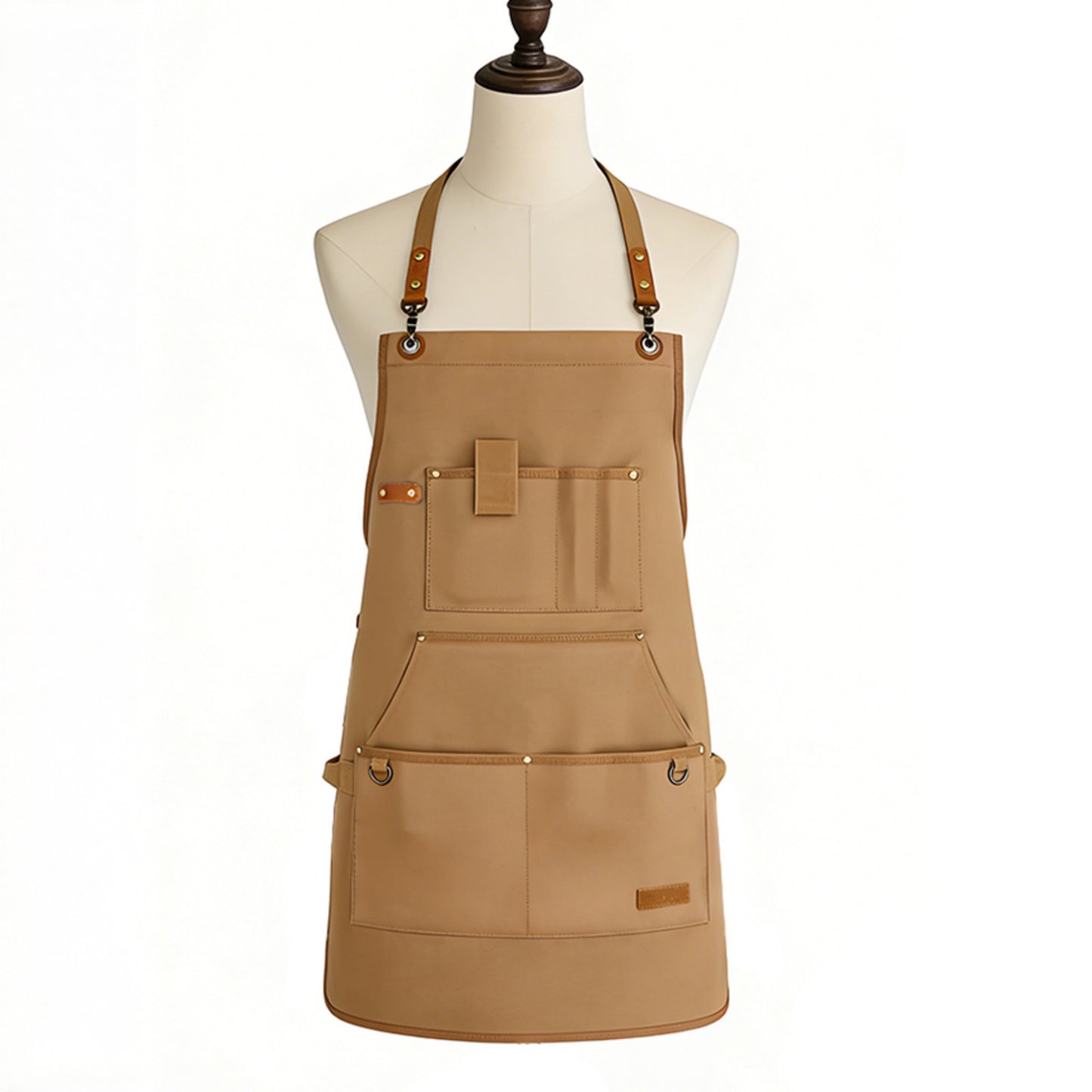Heavy Duty Cotton Tool Apron with Adjustable Shoulder Straps Multi Pocket Work Apron for Woodworking