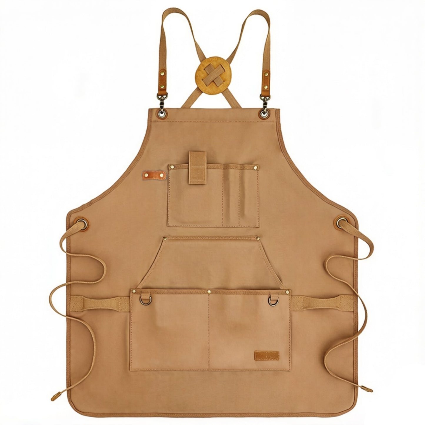 Heavy Duty Cotton Tool Apron with Adjustable Shoulder Straps Multi Pocket Work Apron for Woodworking