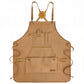 Heavy Duty Cotton Tool Apron with Adjustable Shoulder Straps Multi Pocket Work Apron for Woodworking