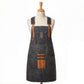Heavy Duty Cotton Tool Apron with Adjustable Cross Back Straps Multi Pocket Work Apron for Woodwork