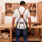 Heavy Duty Cotton Tool Apron with Adjustable Cross Back Straps Multi Pocket Work Apron for Woodwork