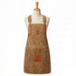 Heavy Duty Cotton Tool Apron with Adjustable Cross Back Straps Multi Pocket Work Apron for Woodwork