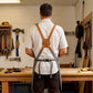 Heavy Duty Cotton Tool Apron with Adjustable Cross Back Straps Multi Pocket Utility Work Apron