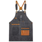 Heavy Duty Cotton Tool Apron with Adjustable Cross Back Straps Multi Pocket Utility Work Apron