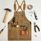 Heavy Duty Cotton Tool Apron with Adjustable Cross Back Straps Multi Pocket Utility Work Apron