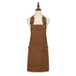 Cotton Kitchen Apron with Adjustable Cross Back Straps Multi Pocket Utility Apron for Cooking Baking