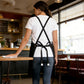 Cotton Kitchen Apron with Cross Back Straps Multi Pocket Utility Apron for Cooking Baking Craft
